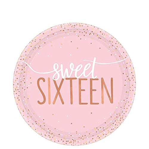 Sixteen Blush Round Metallic Plates Lowcount (7 Inches)