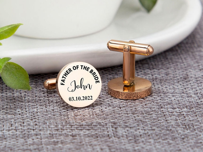 Engraved Name Cufflink In Different Patterns & Fonts