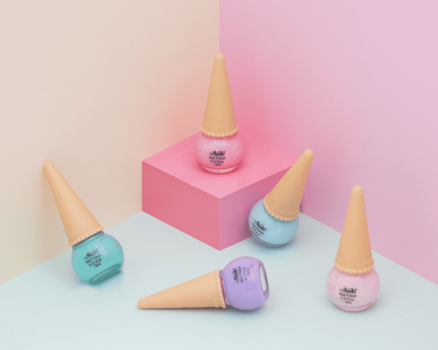 Shush! 5 Pcs Ice Cream Cone Nail Polish Set