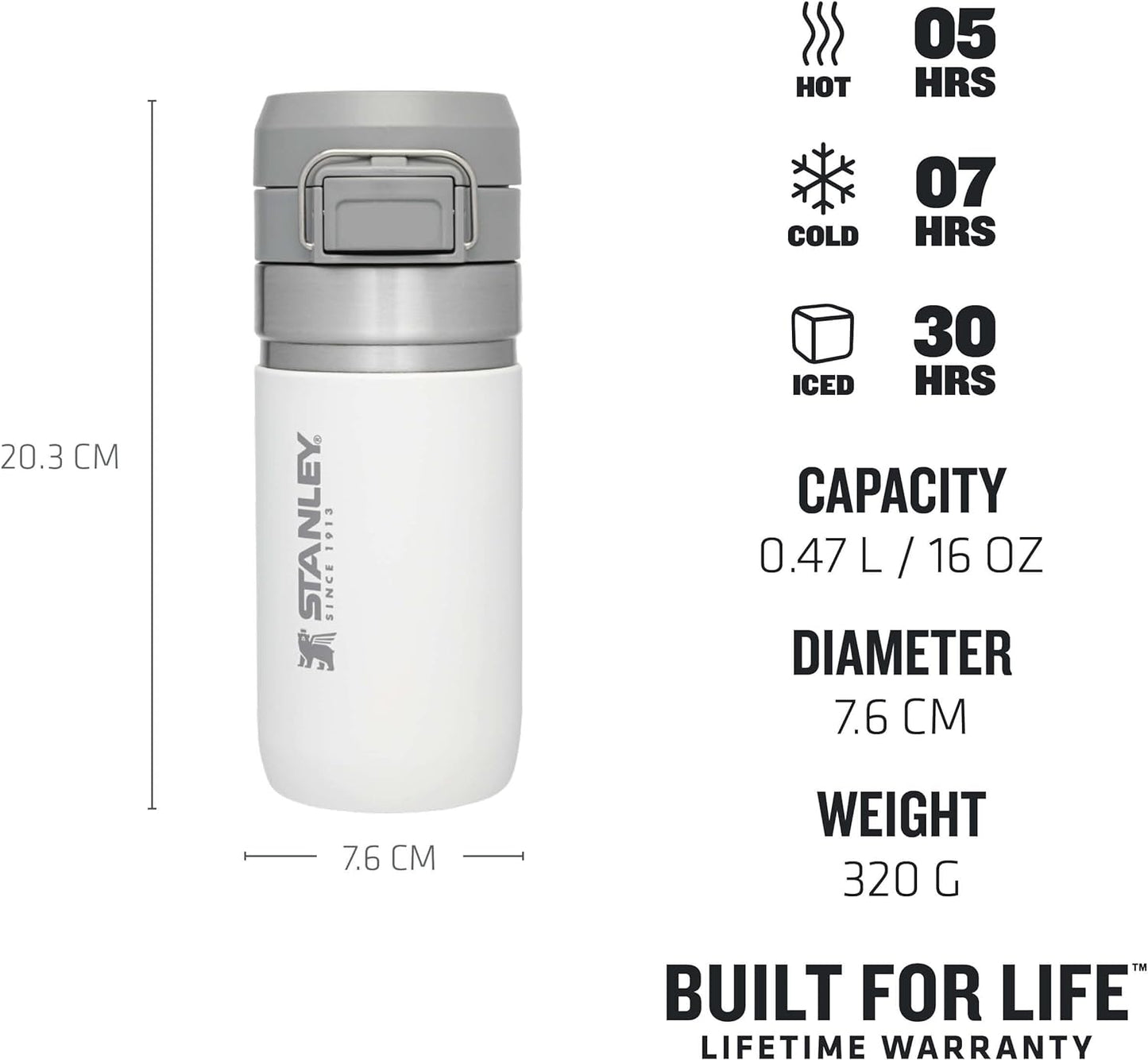 Quick Flip Water Bottle 0.47L / 16 OZ Polar