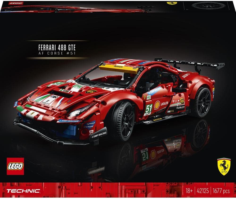 Lego Technic Ferrari 488 Gte Af Corse #51 Super Sports Car 42125