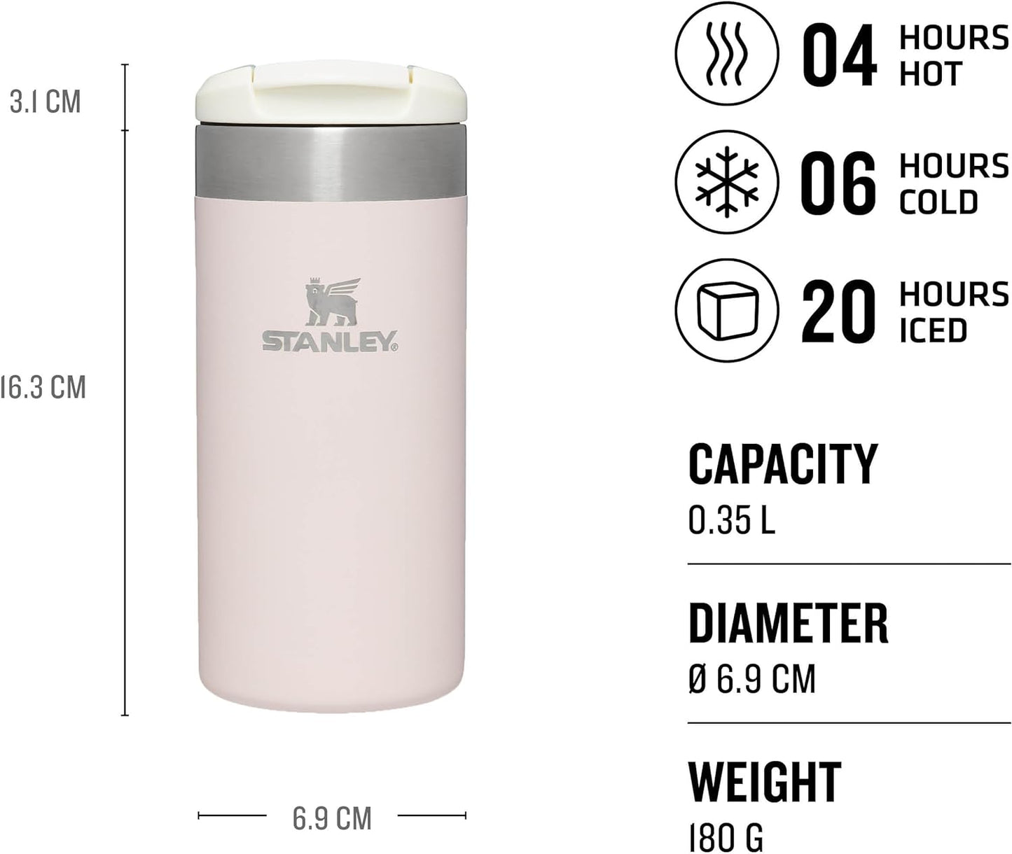 Aerolight™ Transit Mug 350ml/12oz - Rose Quartz Metallic