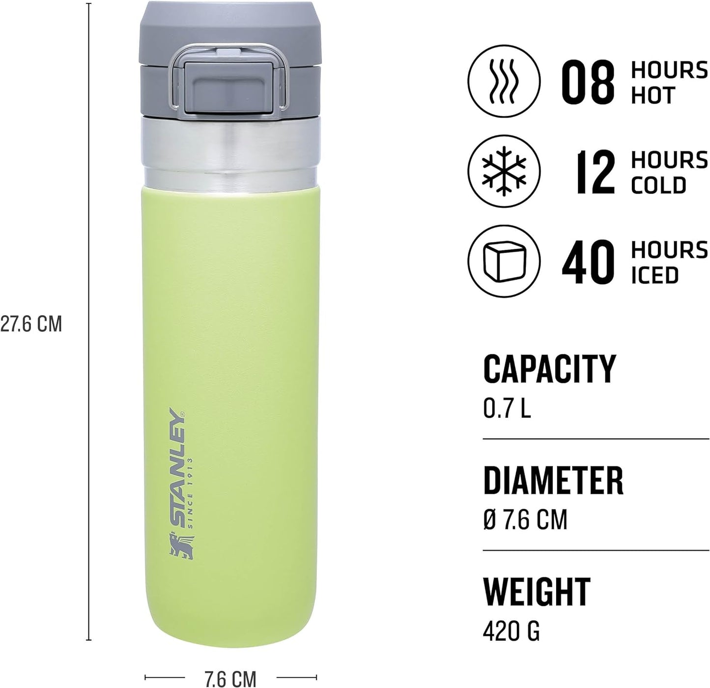 Quick Flip Water Bottle 0.71L / 24 OZ Citron