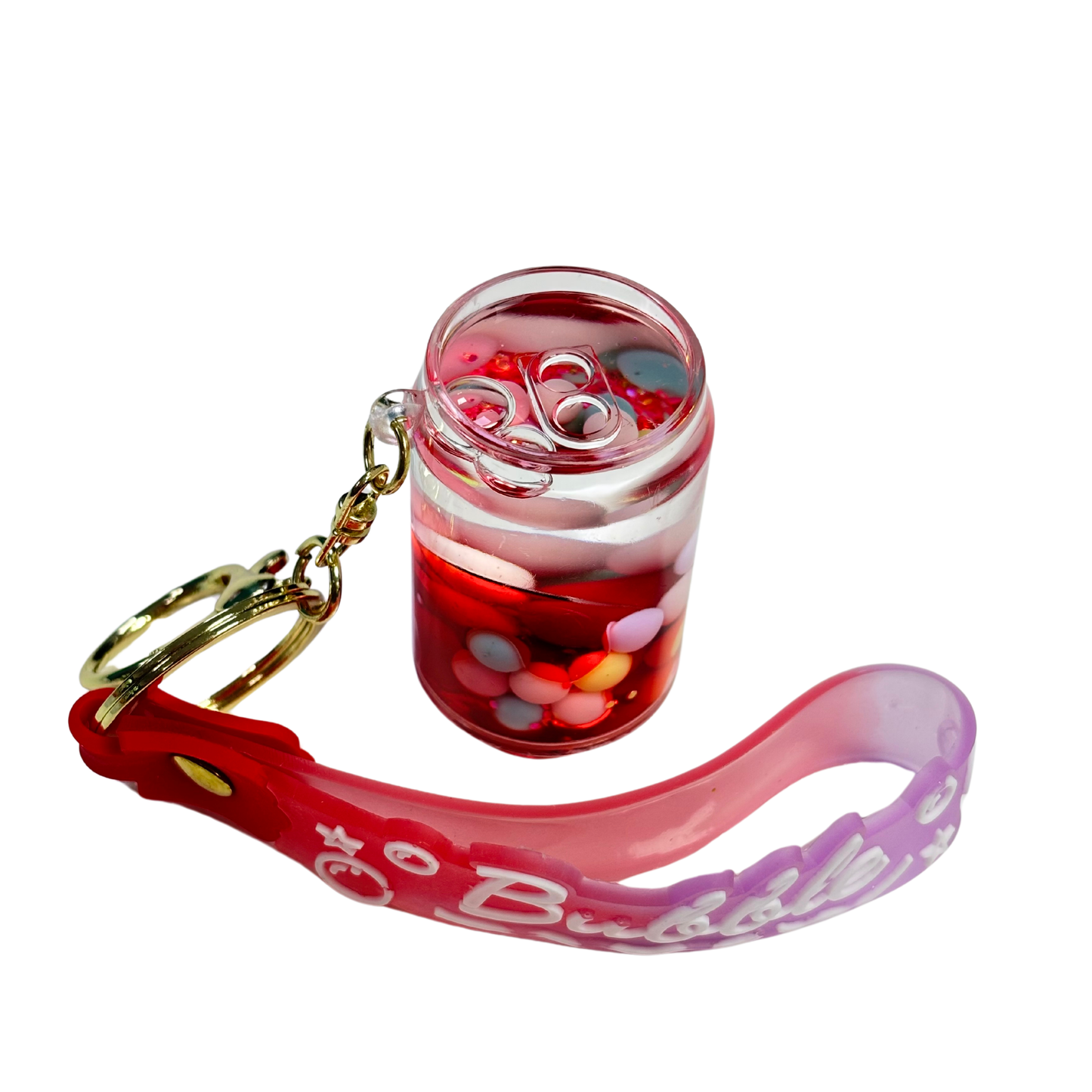 Funky Can Bubble Key Chain - Red