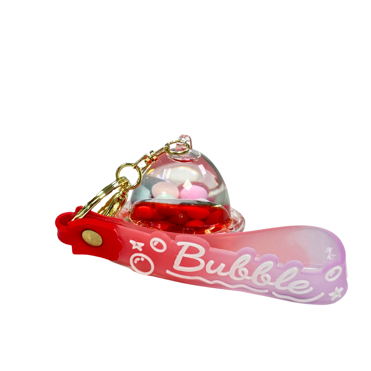 Space Ship Bubble Key Chain - Red