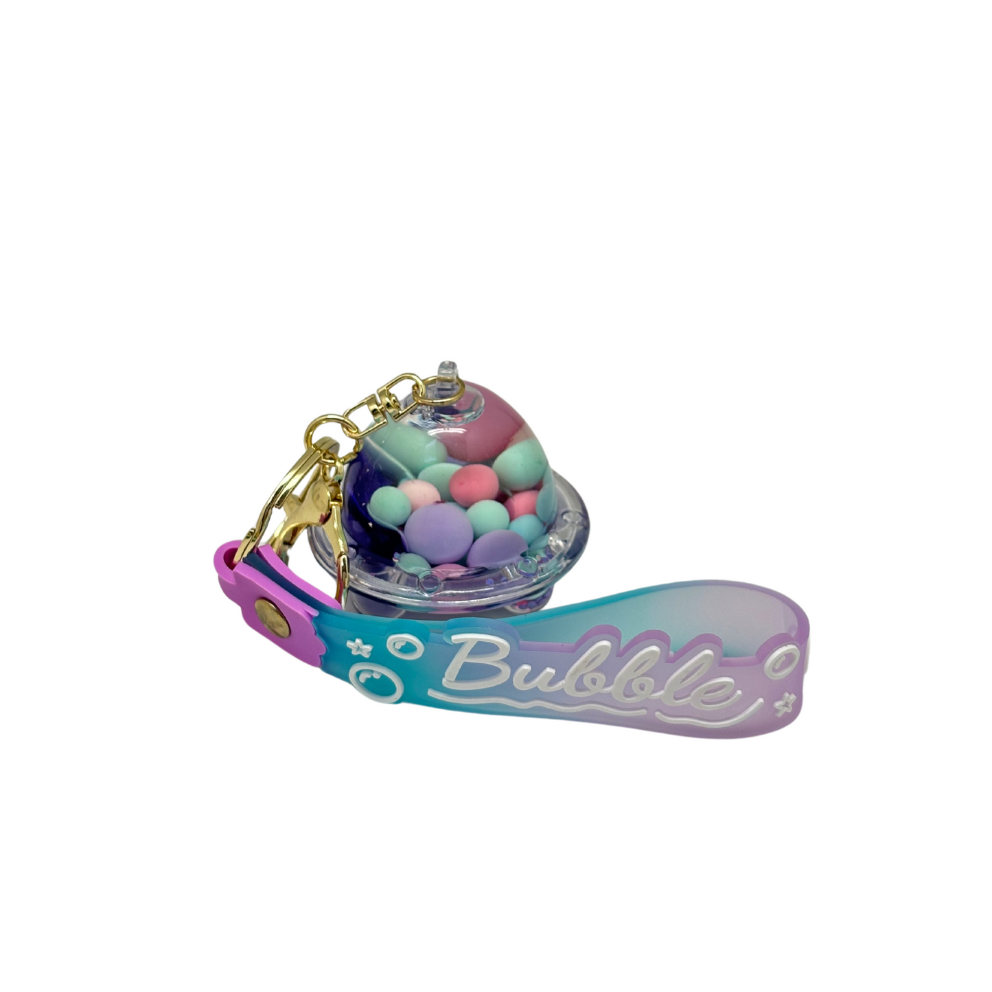 Space Ship Bubble Key Chain - Purple