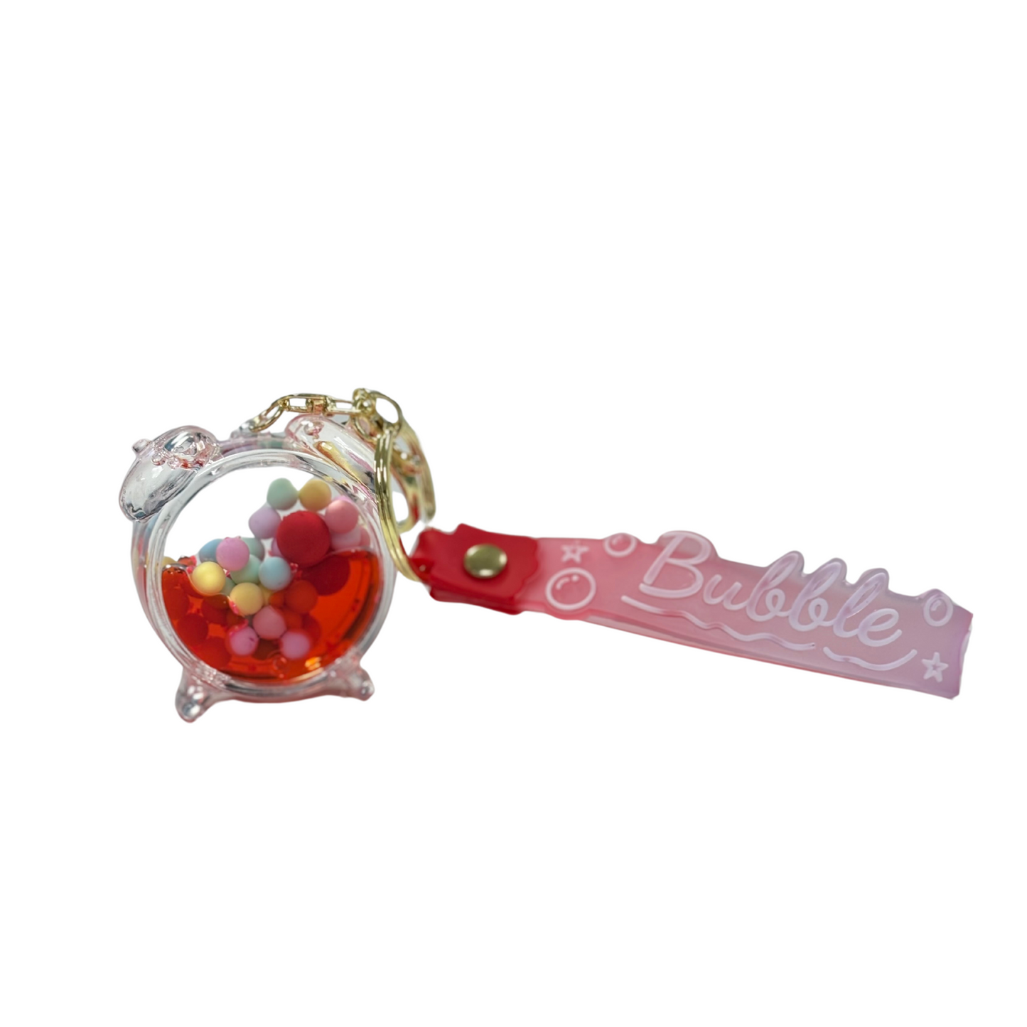 Alarm Clock Bubble Key Chain - Red