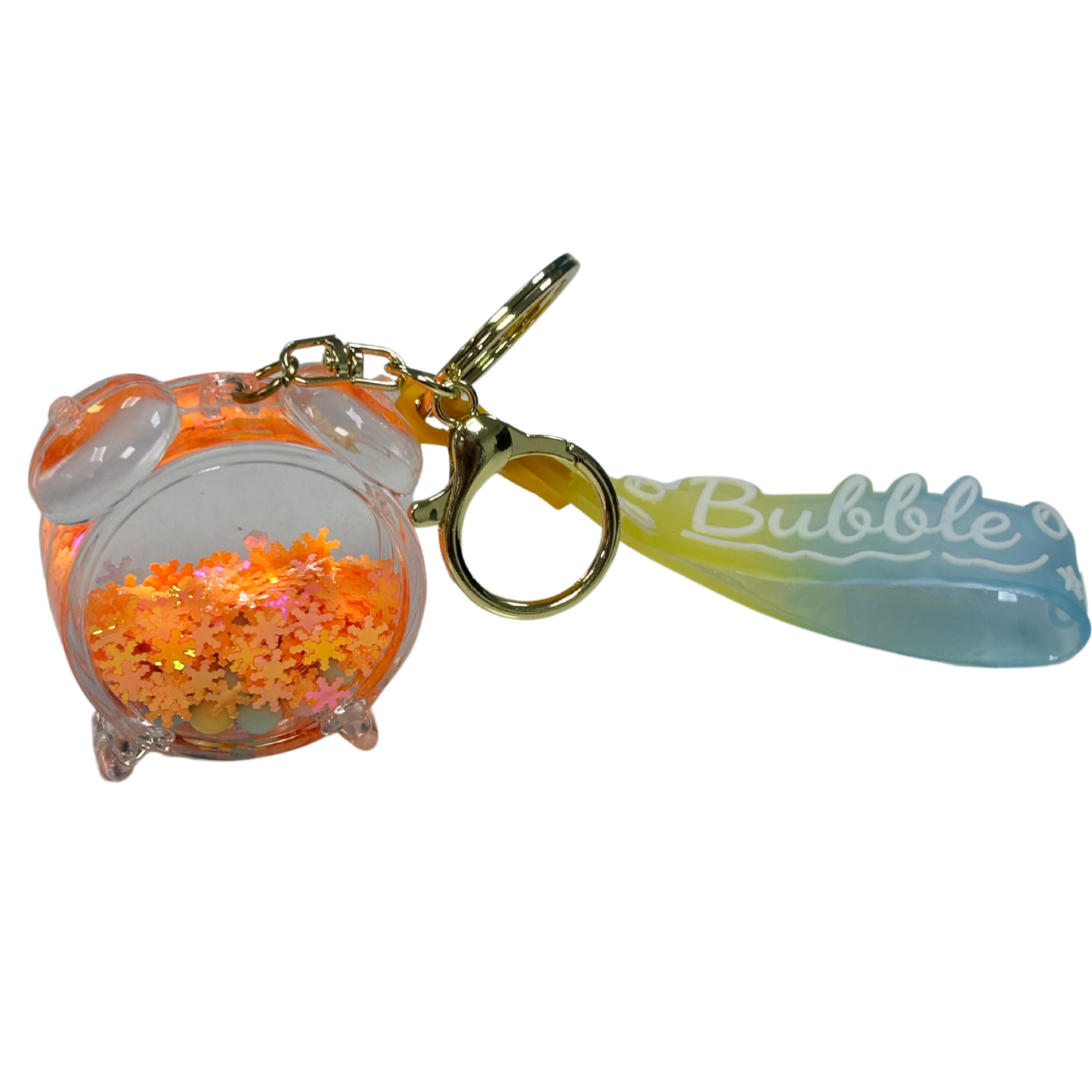 Alarm Clock Bubble Key Chain - Orange