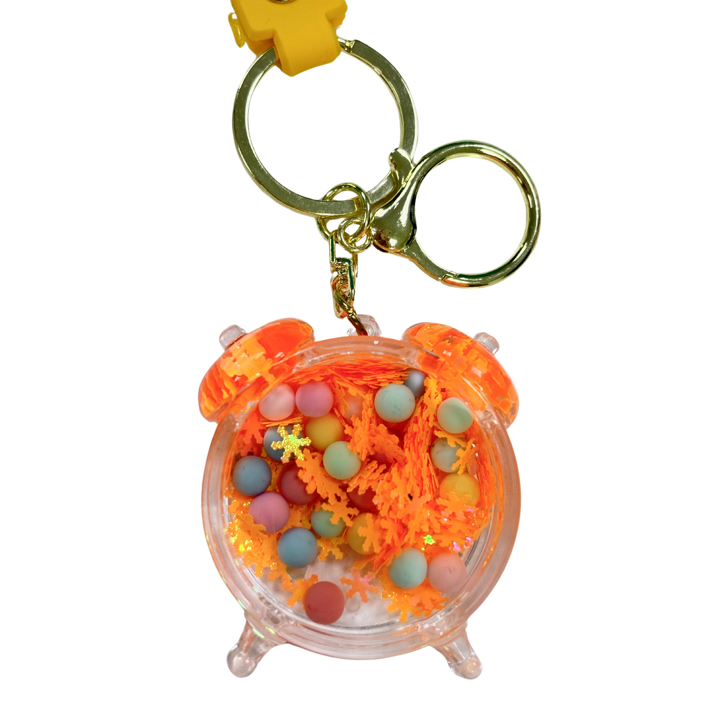 Alarm Clock Bubble Key Chain - Orange