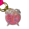 Alarm Clock Glitter Key Chain - Pink