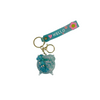 Alarm Clock Glitter Key Chain - Blue