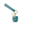 Alarm Clock Glitter Key Chain - Blue