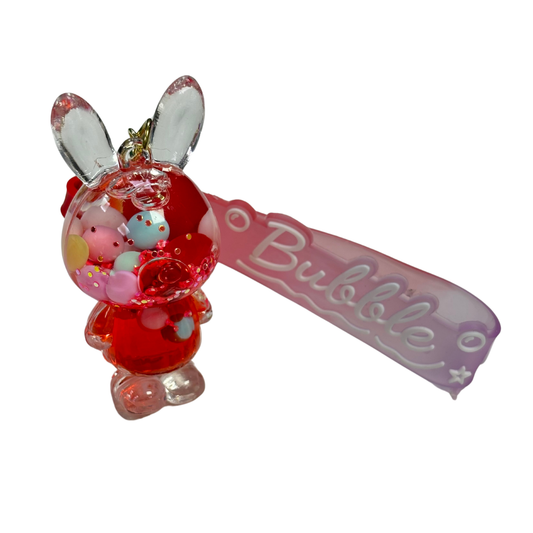 Funny Bunny Bubble Key Chain - Red