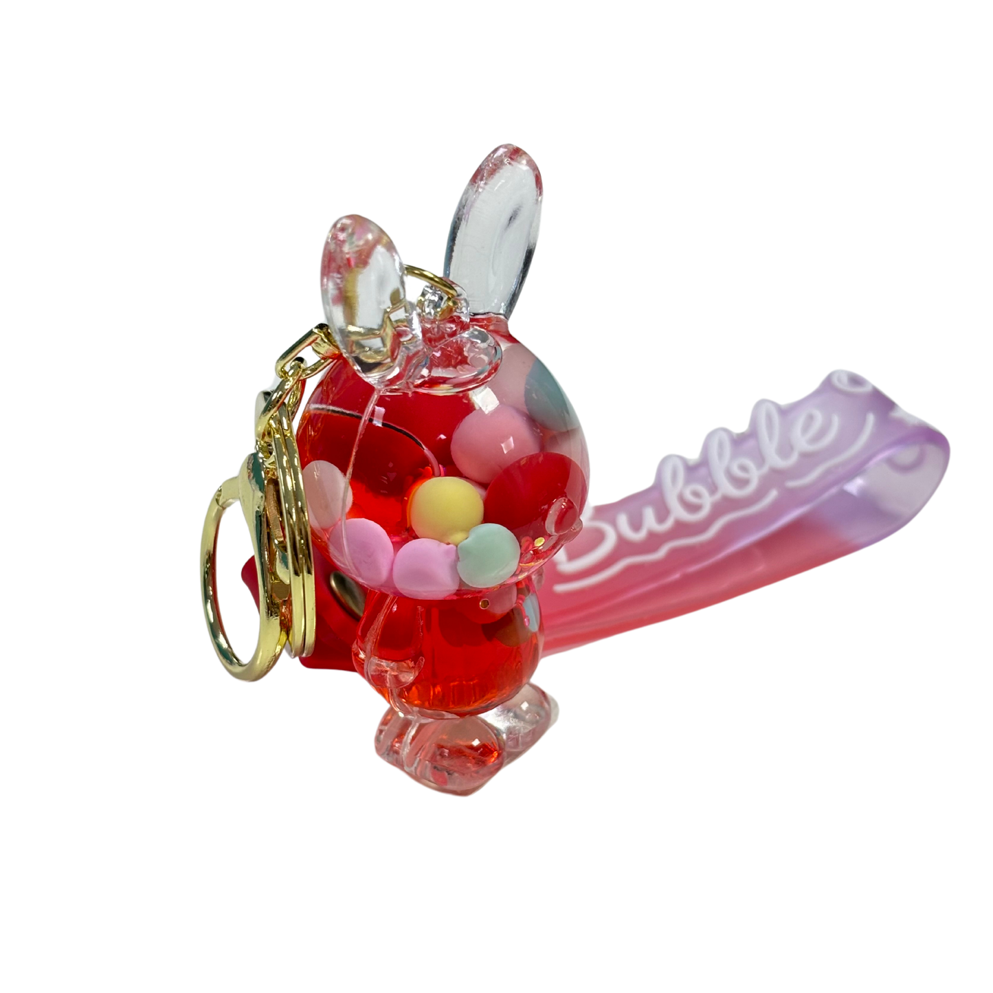 Funny Bunny Bubble Key Chain - Red