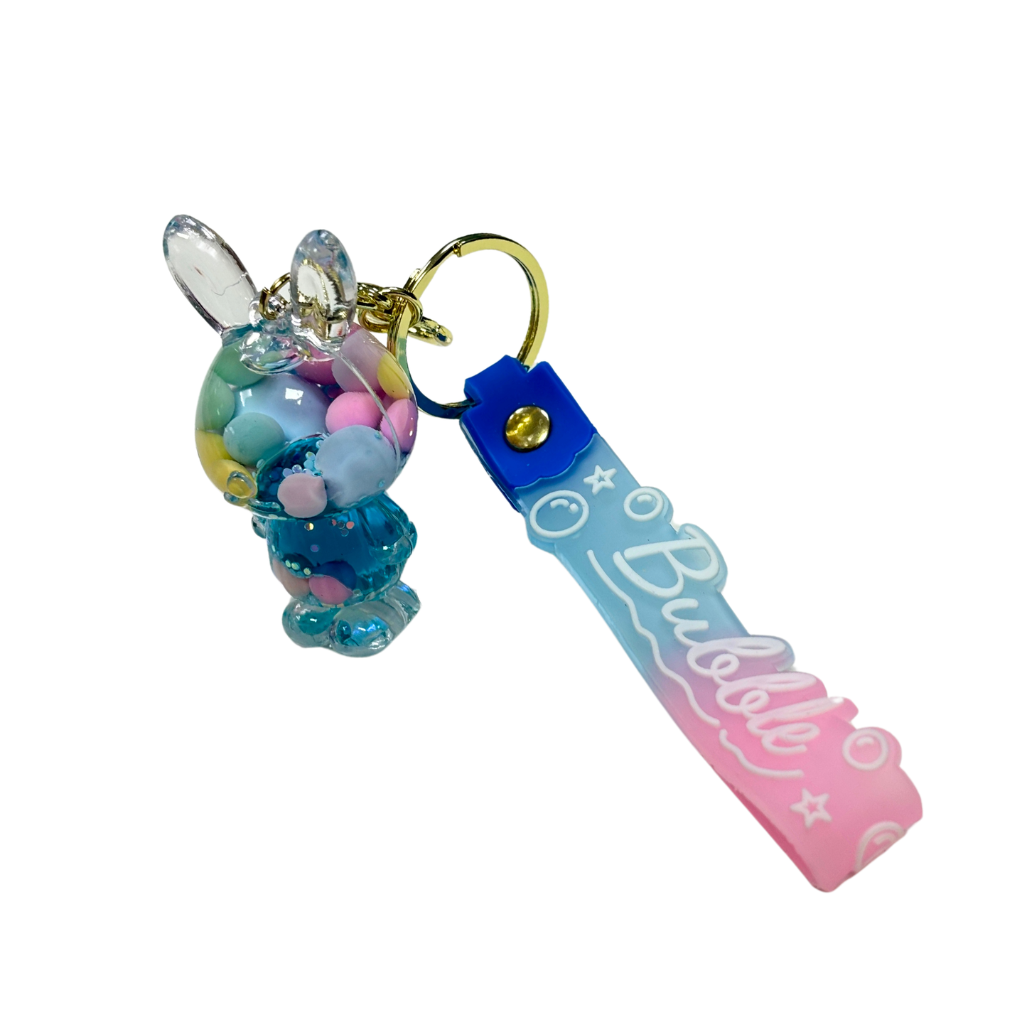 Funny Bunny Bubble Key Chain - Blue