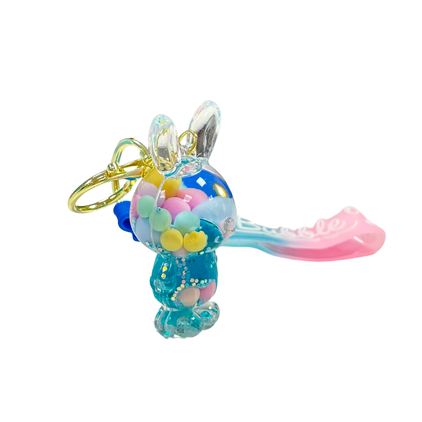 Funny Bunny Bubble Key Chain - Blue