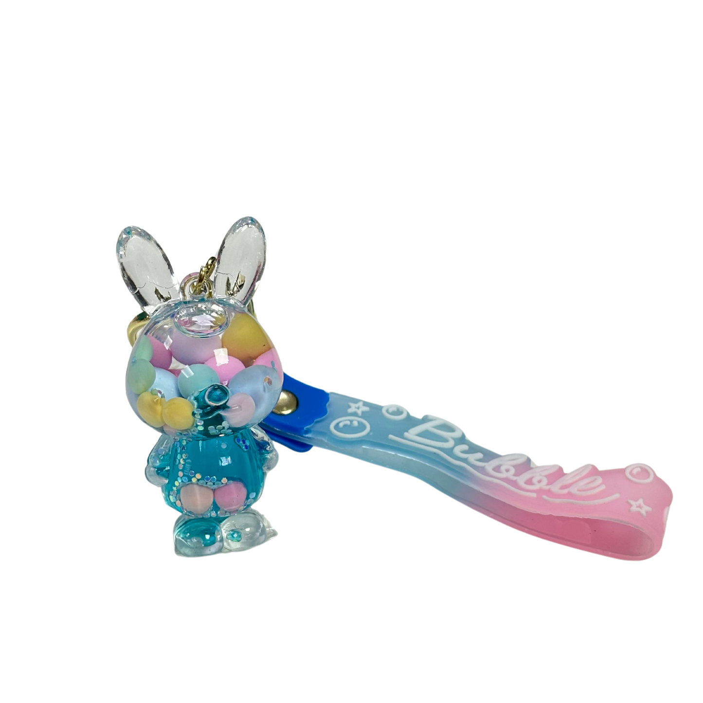 Funny Bunny Bubble Key Chain - Blue