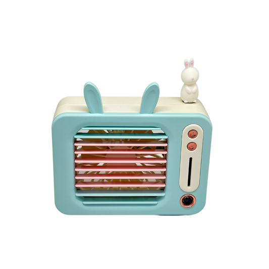 Cute Rabbit Design Cooler Fan with Misting Spray Feature