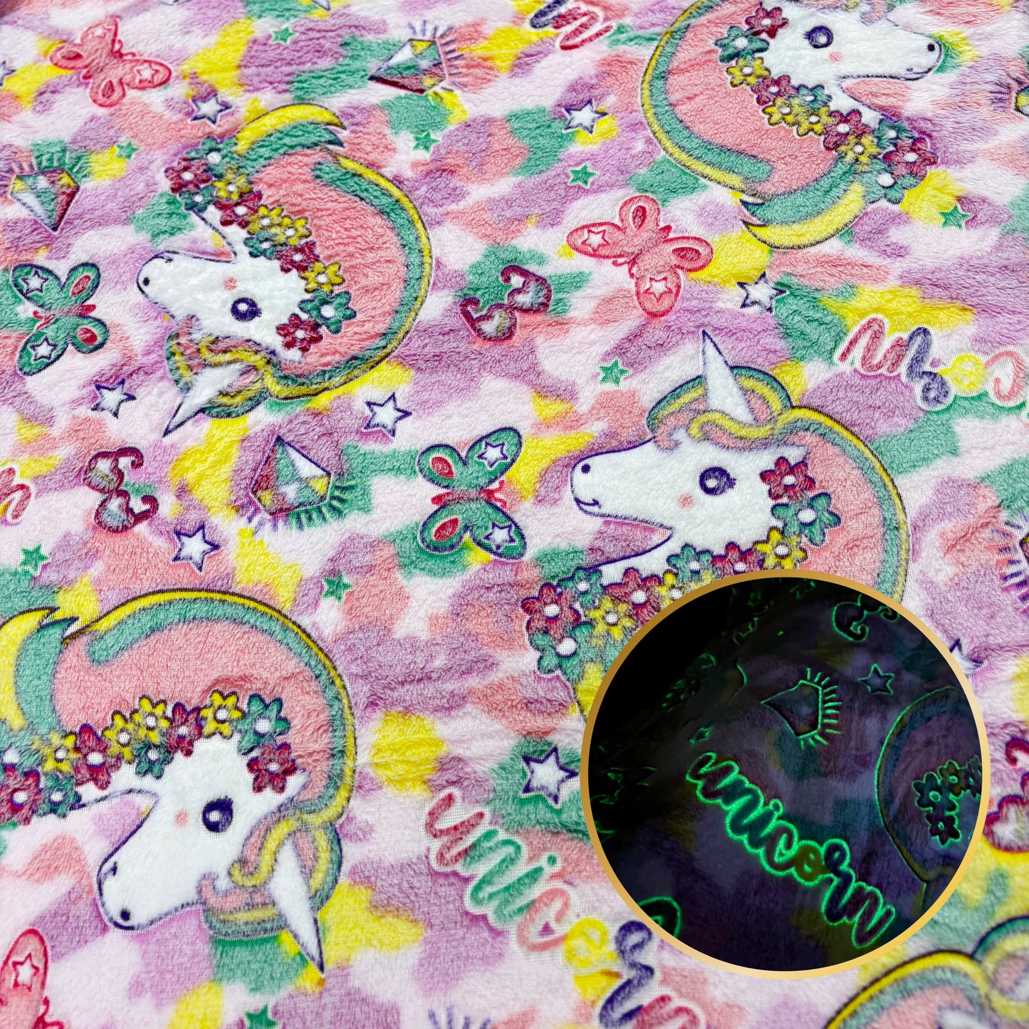 Magic Glow in the Dark Blanket - Unicorns