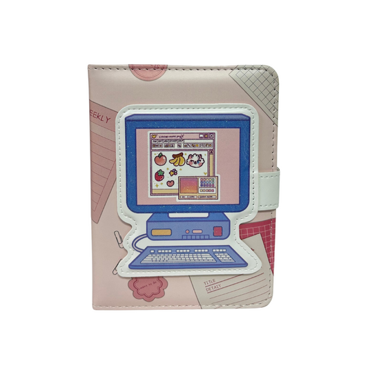 Kawaii Cute Computer Theme Notebook with Magnetic Flap