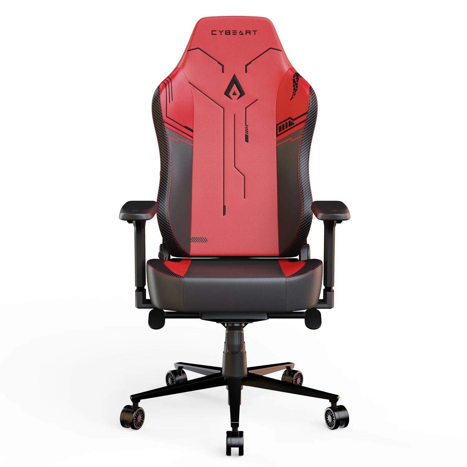 Cybeart Apex Series Signature Edition PU Leather Gaming Chair - Red/Black - Front