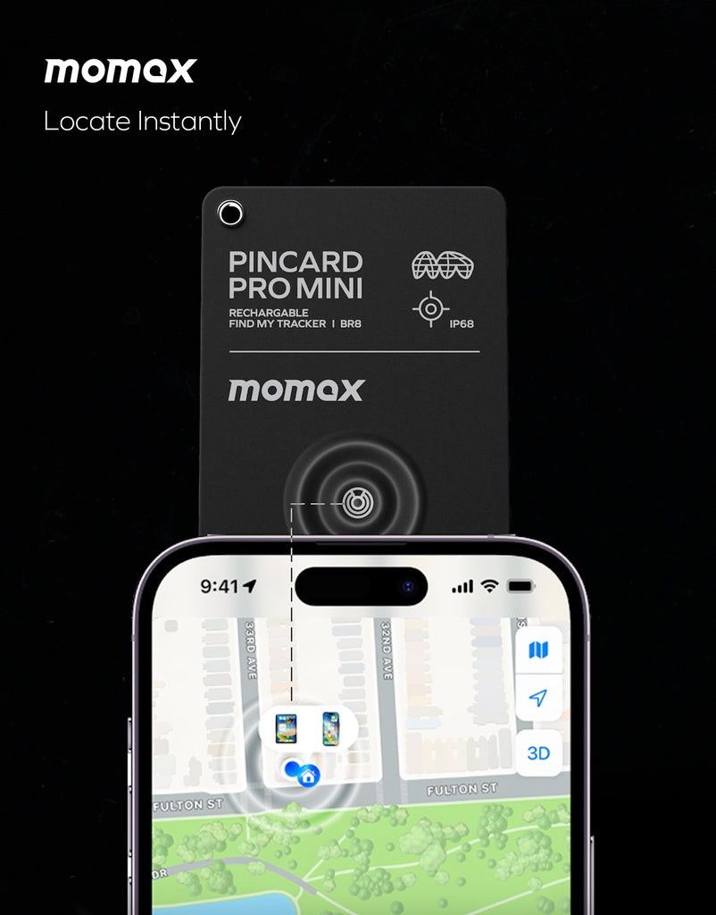 Pincard Mini Find my GPS Tracker with Wireless Charging