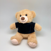 Brown Teddy Bear 25cm with Customizable Black T-shirt