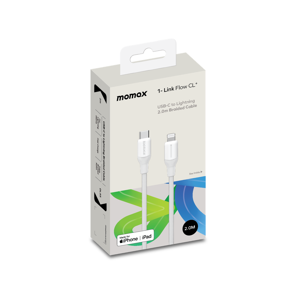 1-Link Flow 35w USB-C To Lightning Cable 2m - White