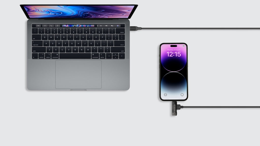 1-Link Flow Duo 2-in-1 USB-C To USB-C with Lightning Cable 1.5m - Black