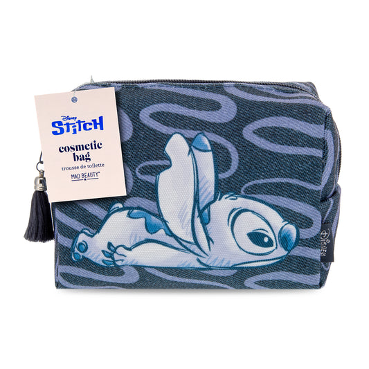 Stitch denim cosmetic bag