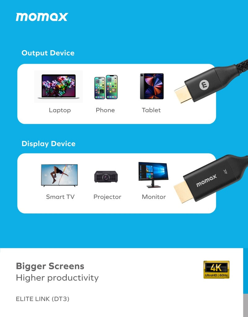 كابل إيليت لينك 4K USB-C إلى HDMI بطول 2 متر