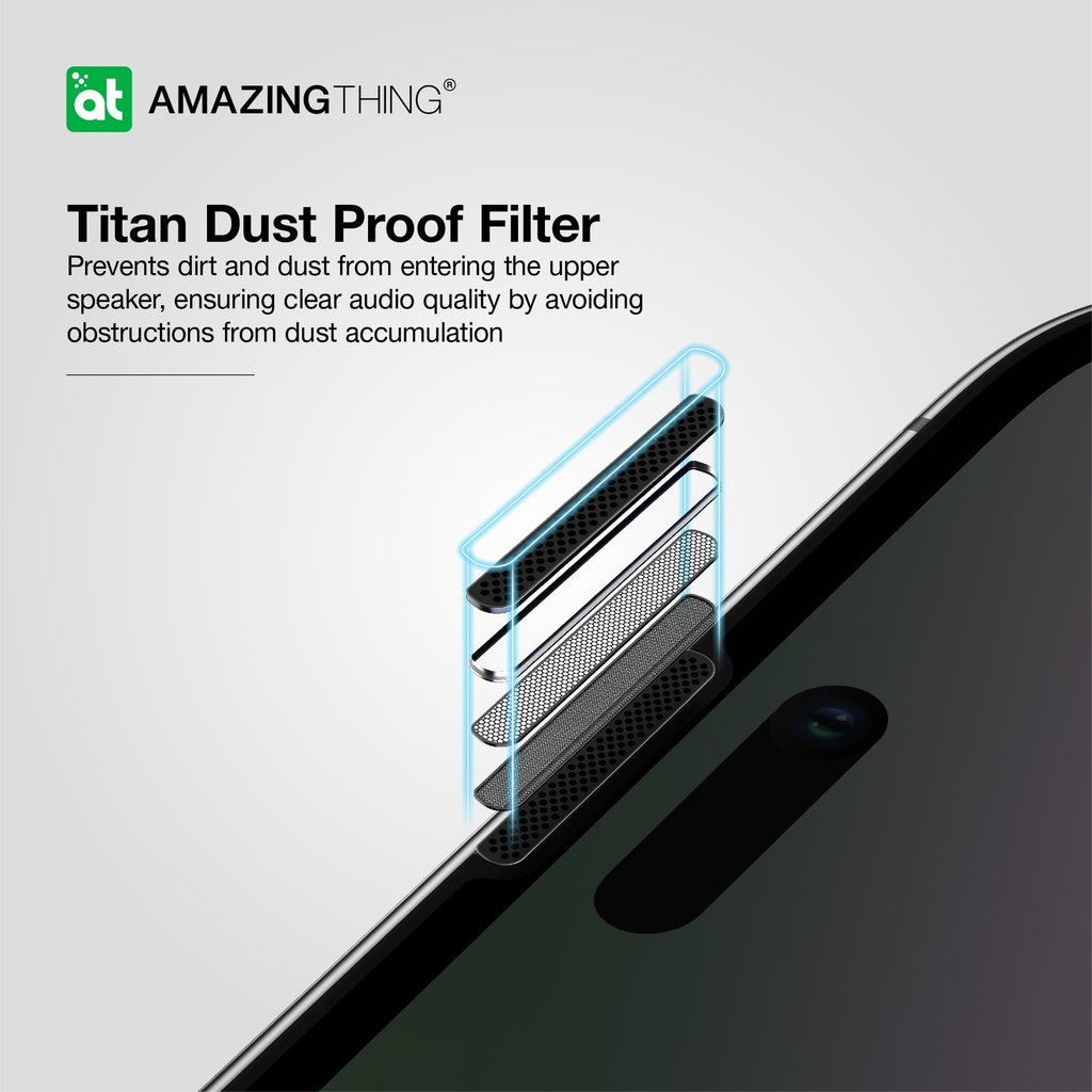 iPhone 15 Pro 6.1 3D Fully Covered Dust Filter Titan Privacy Glass