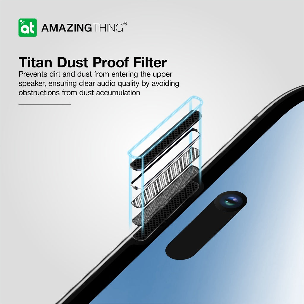 iPhone 15 Pro Max 6.7 3D Fully Covered Dust Filter Titan Glass