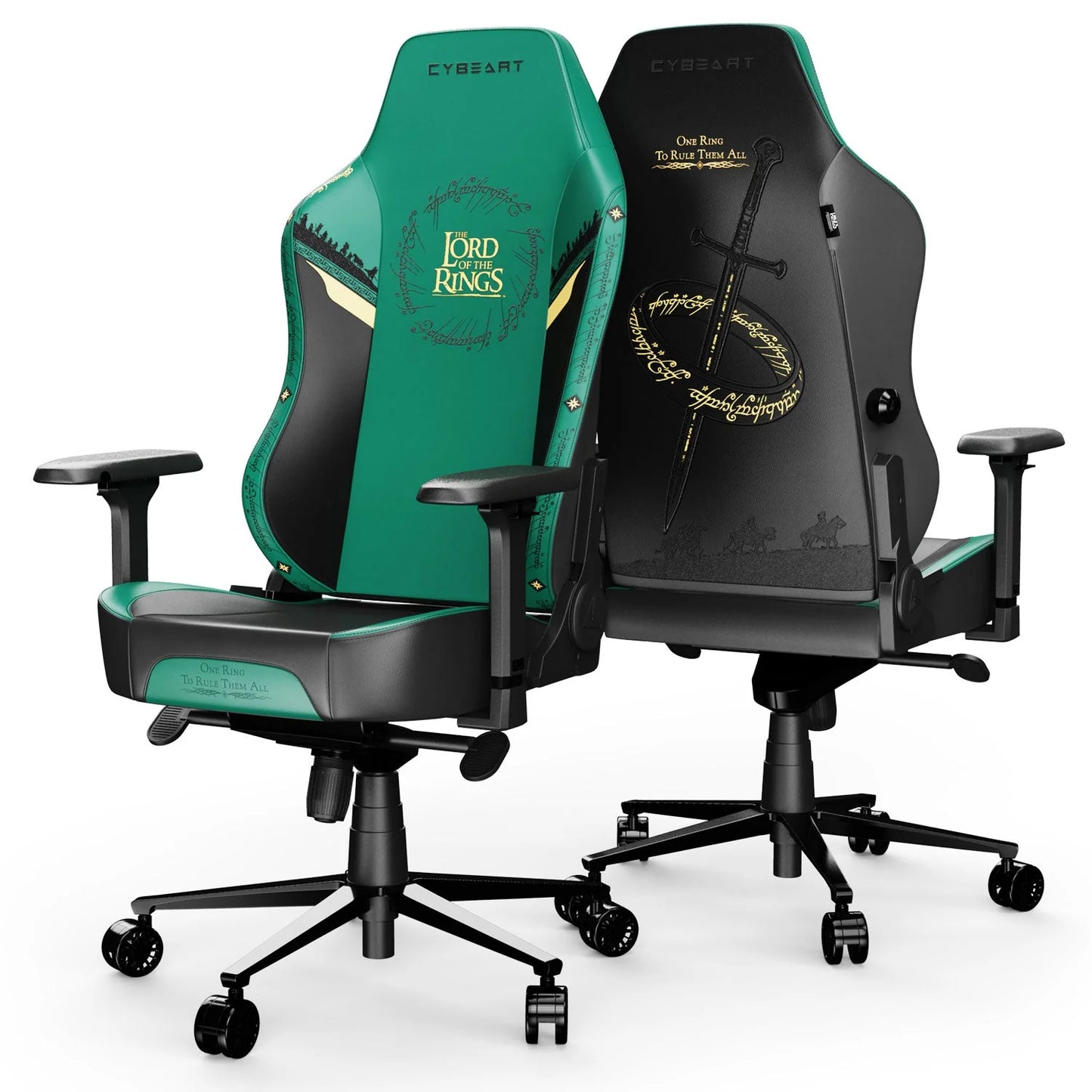 Cybeart Apex Series Lord Of The Rings PU Leather Gaming Chair - Green/Black