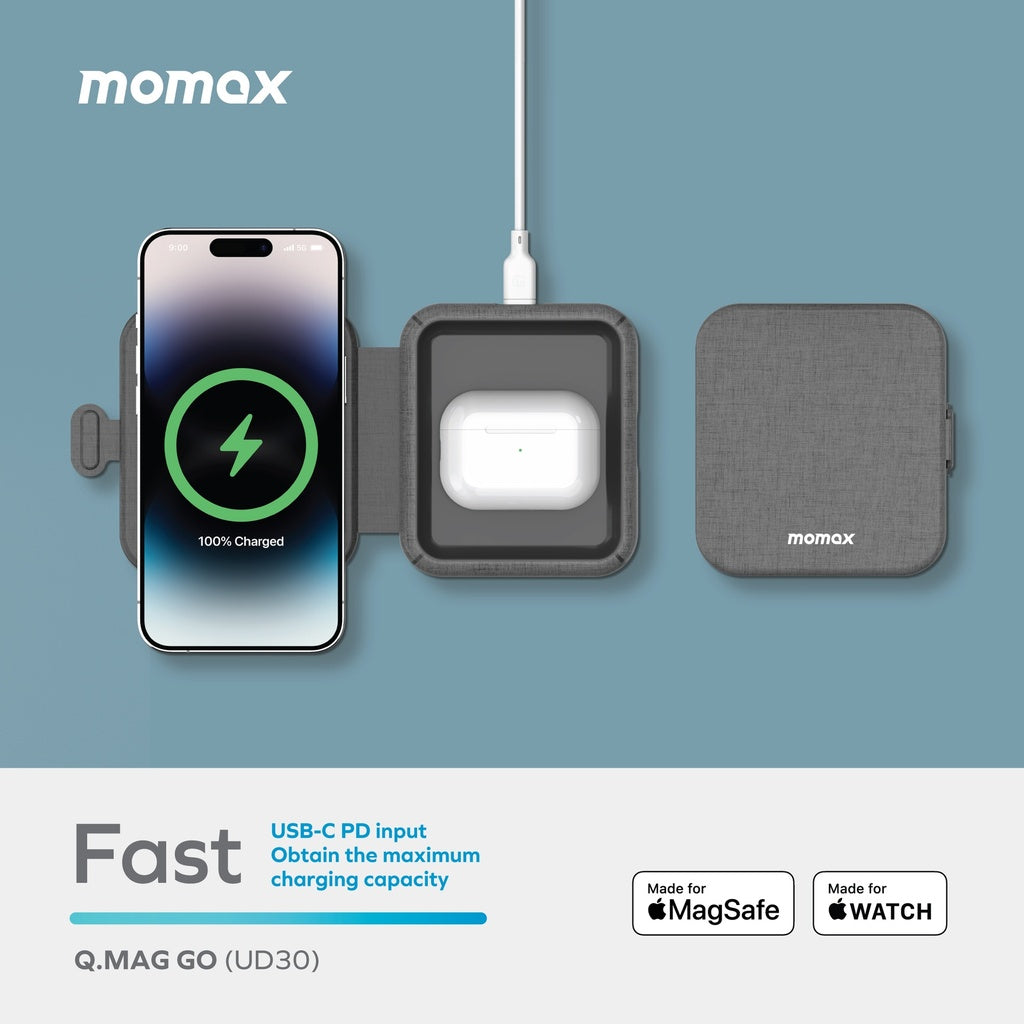 Q. Mag Go 20w 2-In-1 Wireless Charger with Magsafe