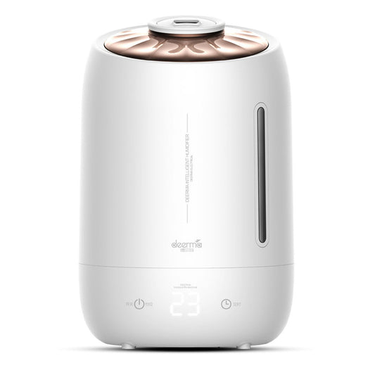 Deerma F600 Ultrasonic Humidifier Aromatherapy Oil Diffuser Three Gear Touch Temperature Intelligent Mist Maker Timing Function Constant Humidity | 5L Capacity - White