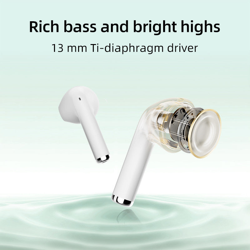 QCY T29 Ailybuds Lite Truly Wireless Earbuds with Bionic Arc Design, Strong 5.3 Bluetooth Connection, 28 Hours Battery Life & 68 MS Low Latency - White