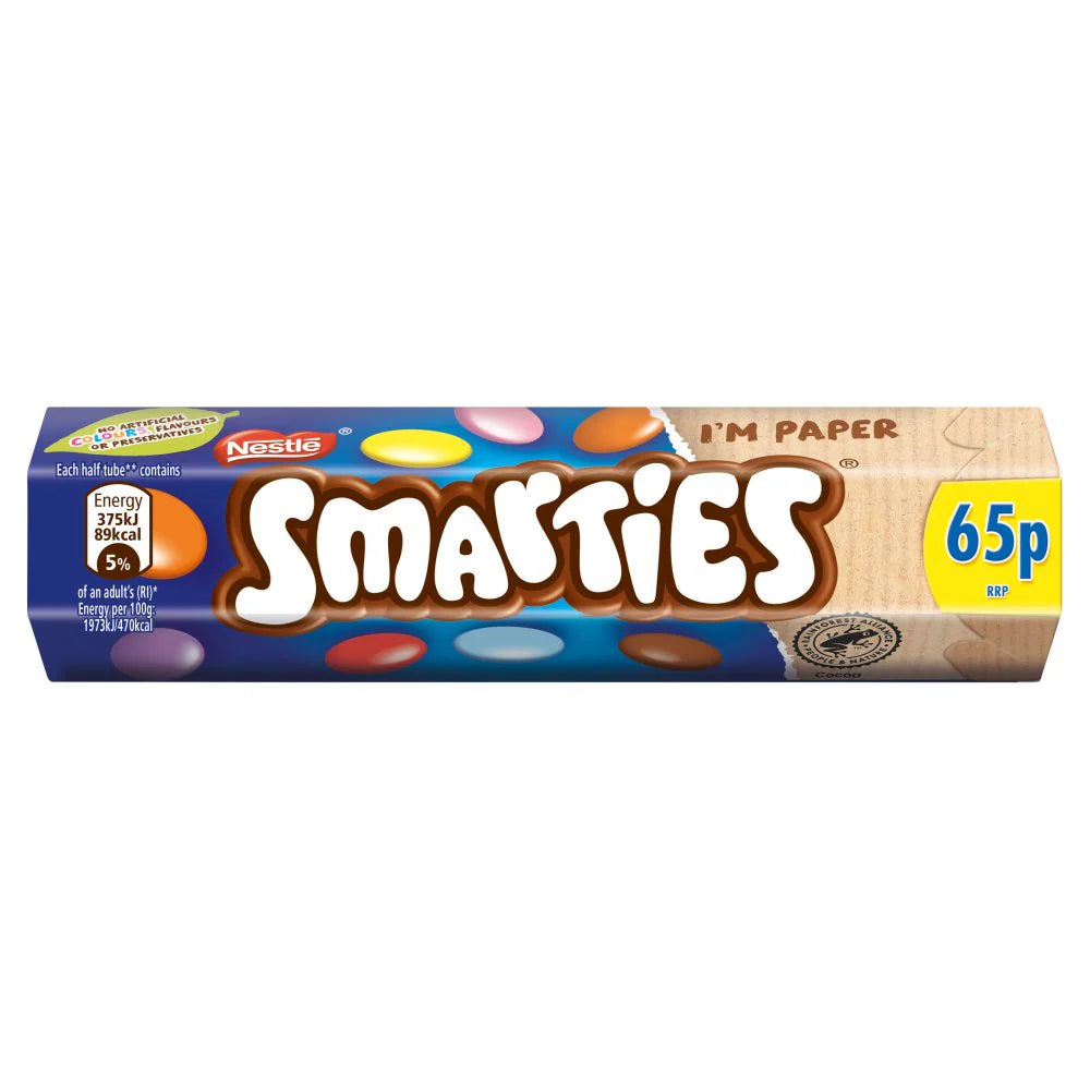 Nestle Smarties Hexatube Chocolate Candy - 38g x 24 Pcs Box