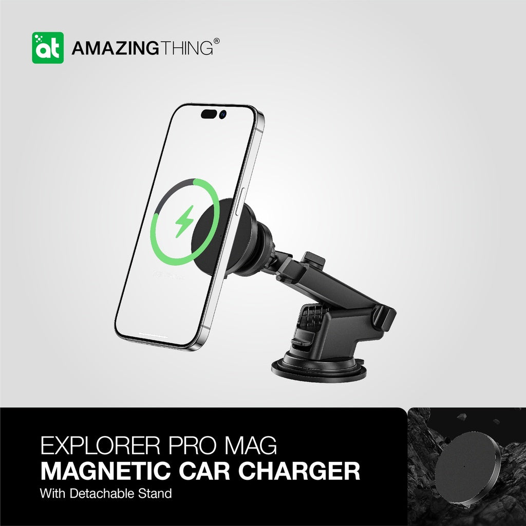 Explorer Pro Mag 15w Car Mount with 1.2m USB-C To USB-C Cable