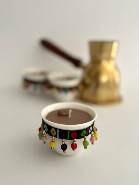 Arabic Coffee Cup Candle - Rich Coffee Scent