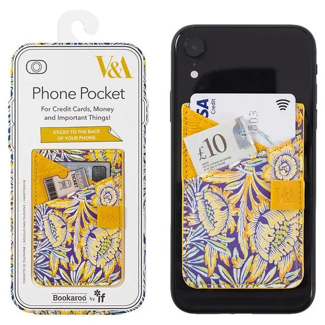 V&A Bookaroo Phone Pocket - Morris Tulip & Willow