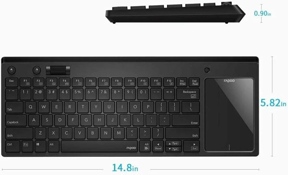 Keyboard Wireless with Touchpad K2800- Black - Arabic