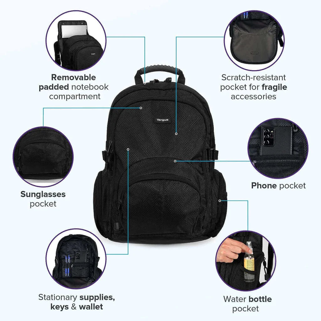 Targus Classic 15.6" Laptop Backpack - Black