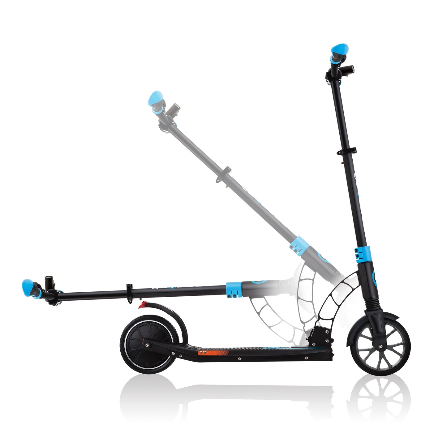 One K E-Motion 15 Electric Scooter: Foldable 2-Wheel Electric Scooter for Teens - Sky Blue/Black