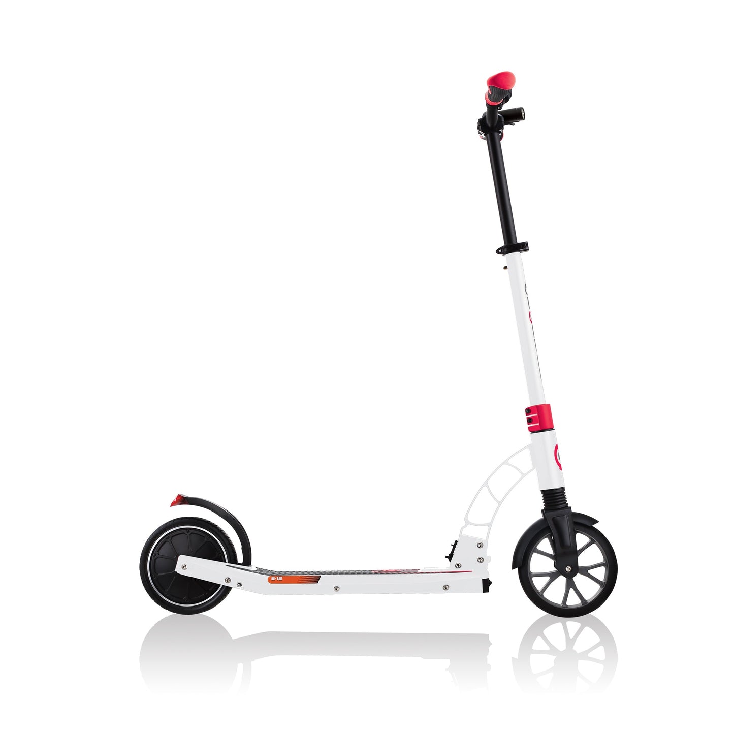 One K E-Motion 15 Electric Scooter: Foldable 2-Wheel Electric Scooter for Teens - Red/White