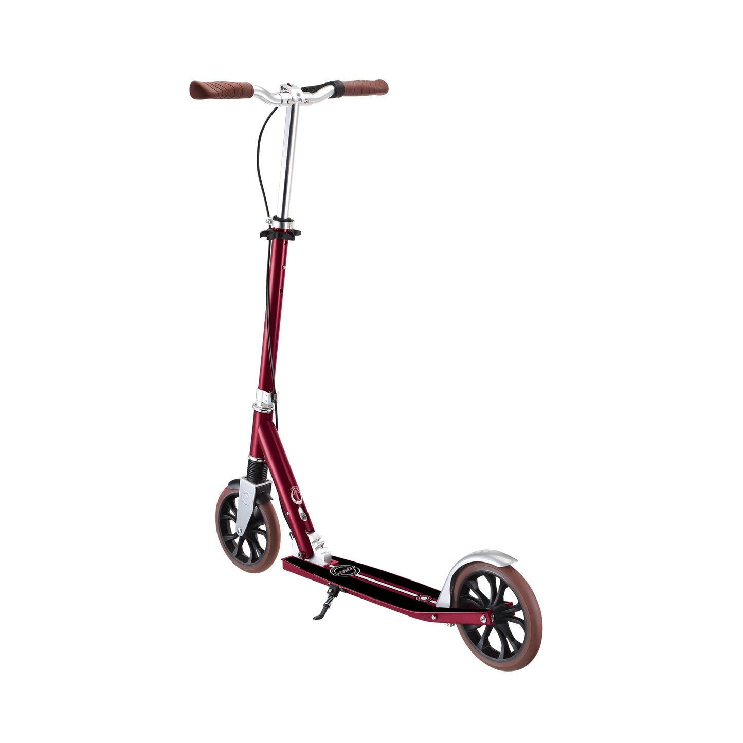 NL 205 Deluxe: Big Wheel Scooter with Handbrake for Kids and Teens - Vintage Dark Red