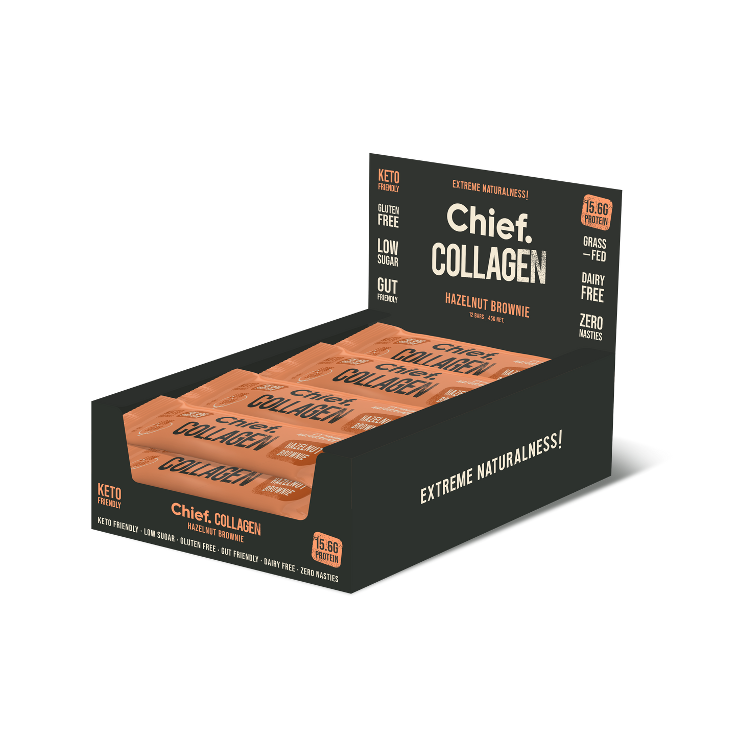 Collagen Hazelnut Brownie Protein Bars (12 Bars)